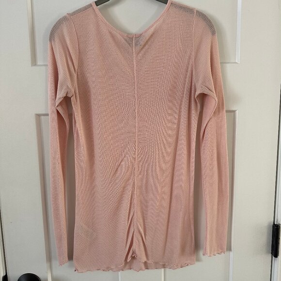 Vintage Juicy Couture Y2K Pink Thermal Waffle Knit Long Sleeve Top - Picture 2 of 4